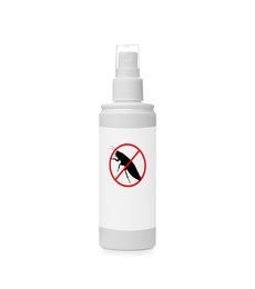 Image of Insect repellent in spray bottle isolated on white