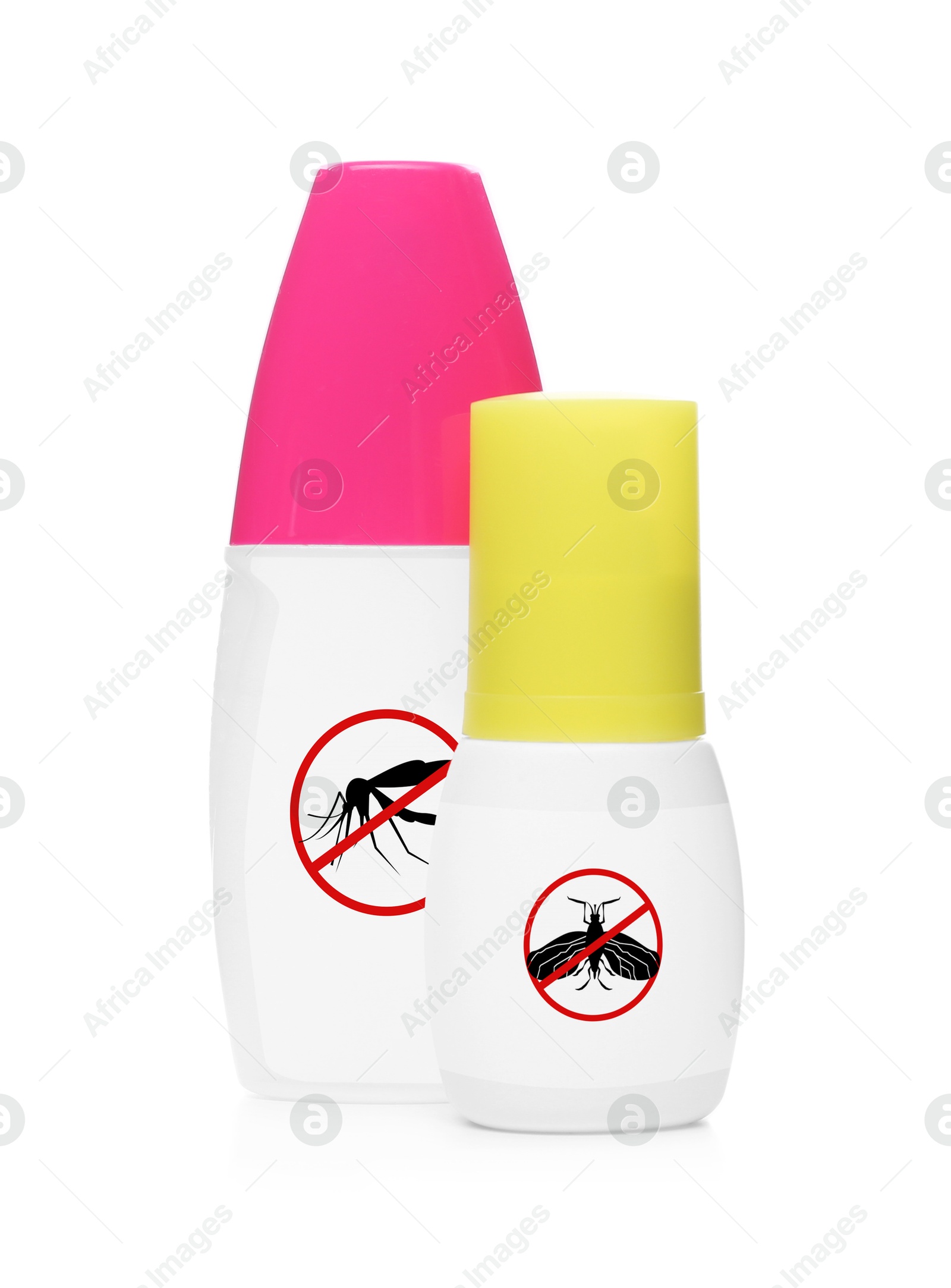 Image of Mosquito sprays isolated on white. Insect repellent