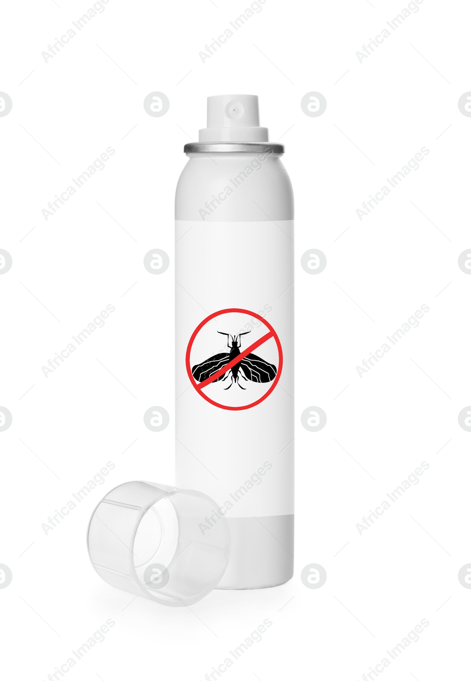 Image of Insect repellent in spray can isolated on white