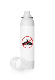 Insect repellent in spray can isolated on white