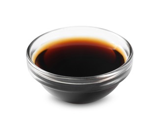 Photo of Delicious balsamic vinegar in bowl isolated on white