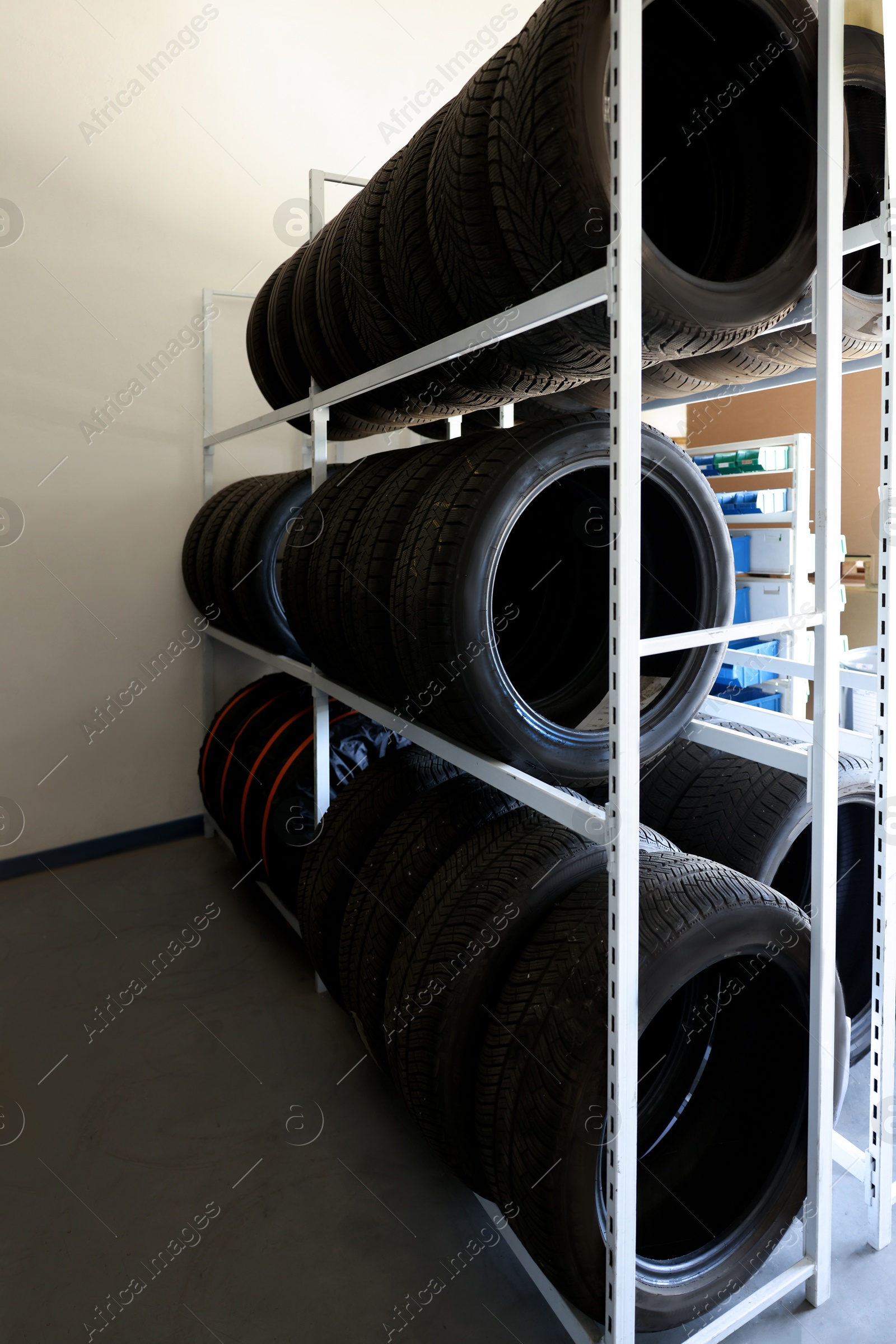 Photo of Group of car tires in auto store