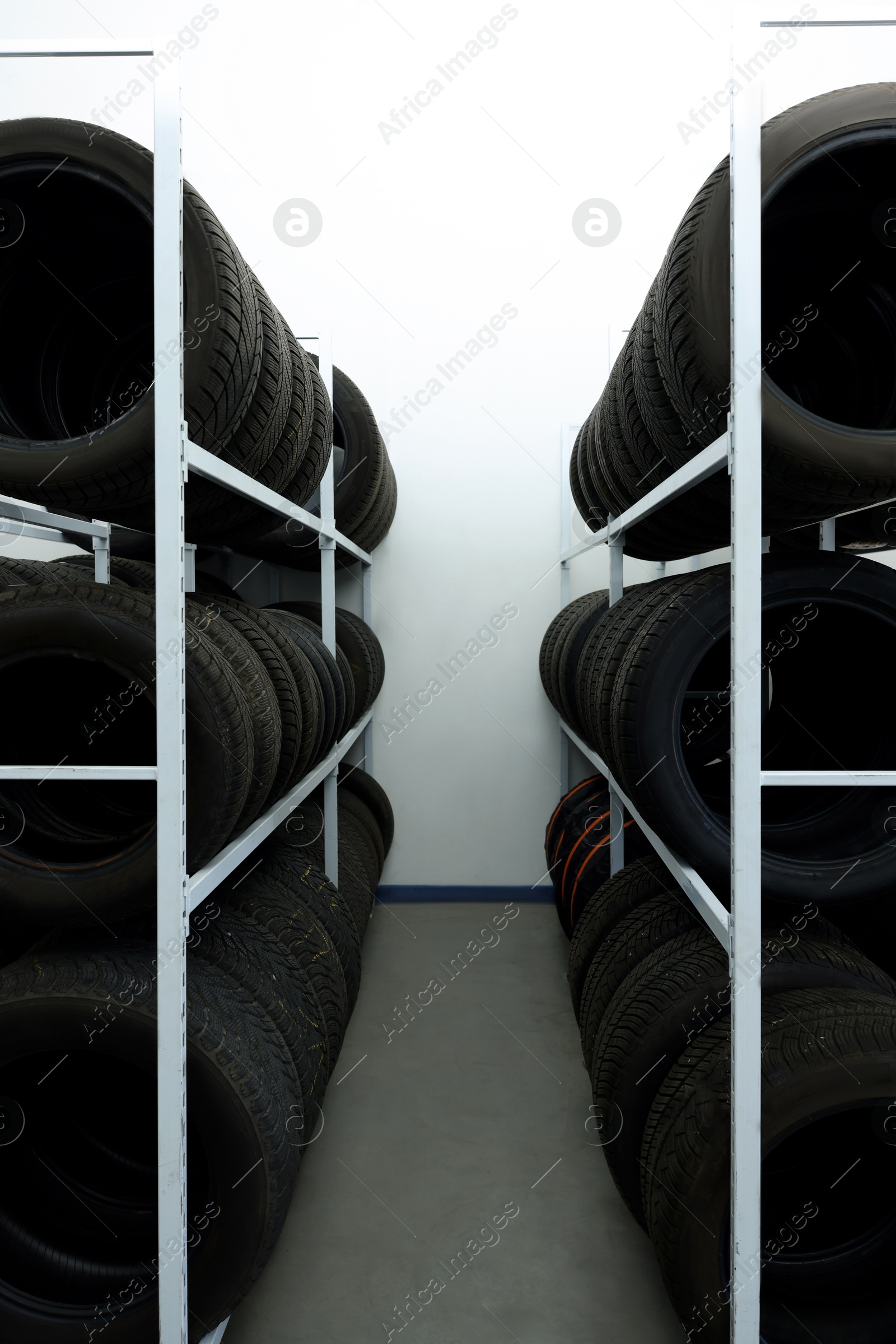 Photo of Group of car tires in auto store