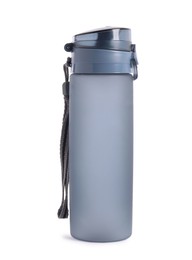 Photo of One thermo bottle isolated on white. Cycling accessory