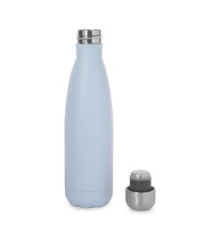 Photo of Thermo bottle isolated on white. Cycling accessory