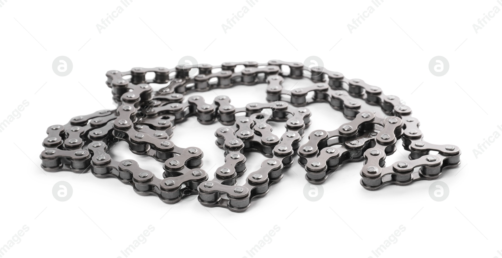 Photo of Bike chain isolated on white. Cycling accessory