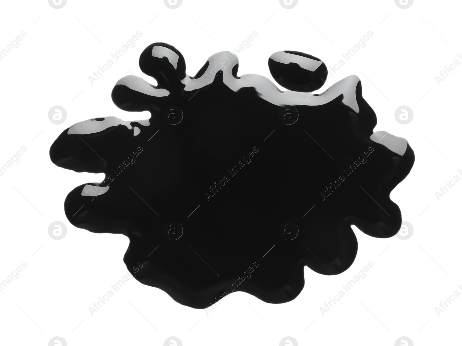 Photo of Blot of black printer ink isolated on white, top view