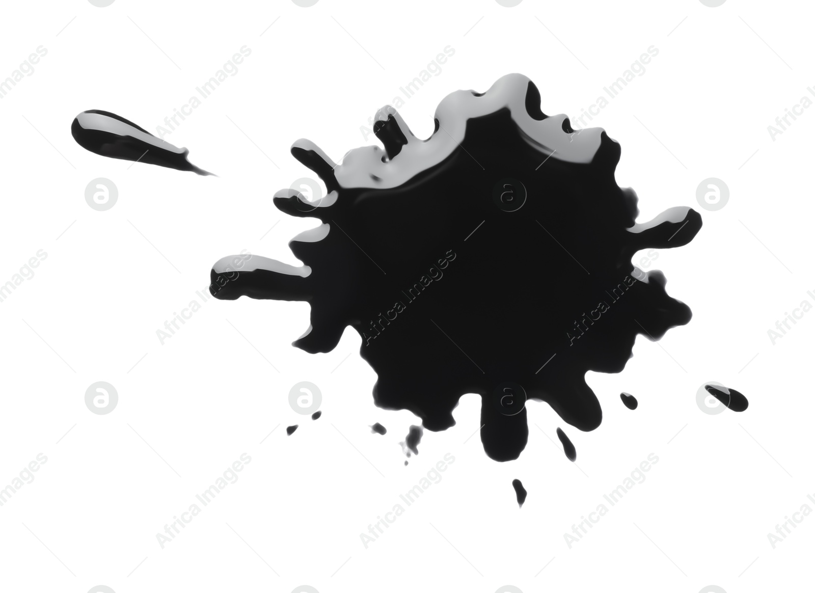 Photo of Blot of black printer ink isolated on white, top view