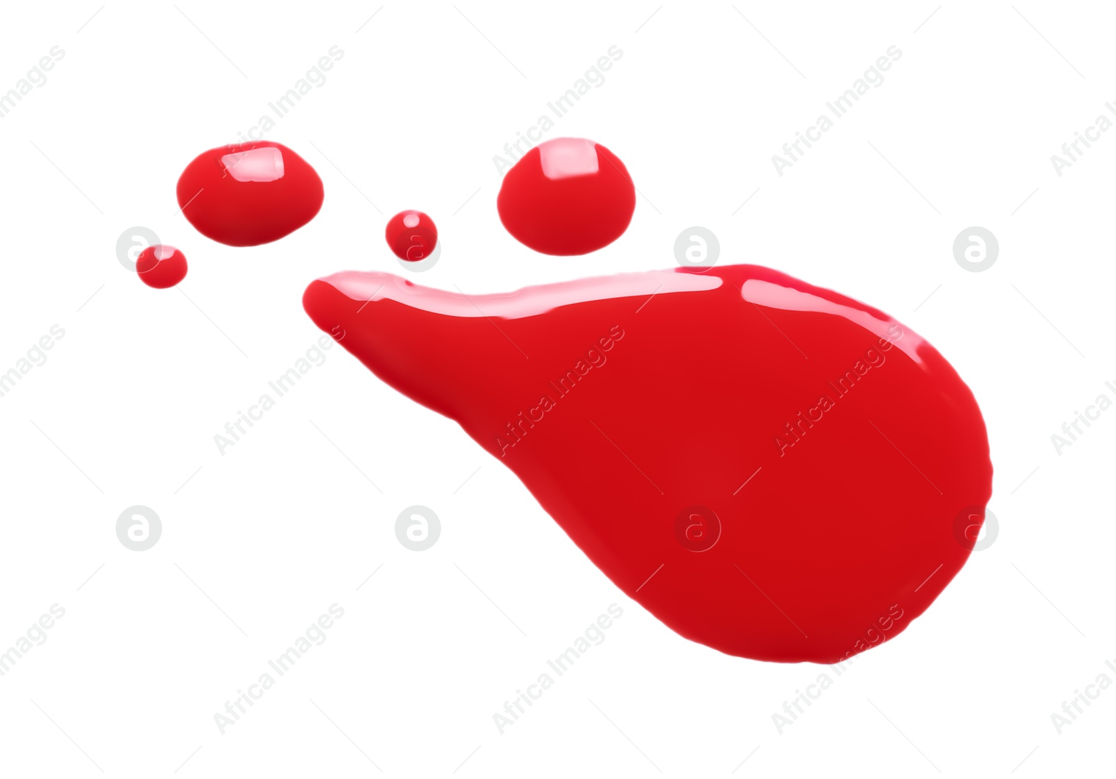 Photo of Blot of red printer ink isolated on white, top view