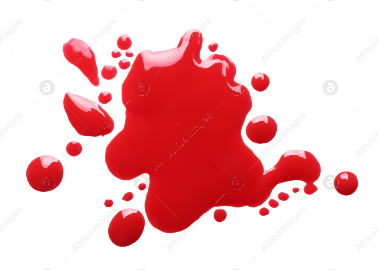 Photo of Blot of red printer ink isolated on white, top view