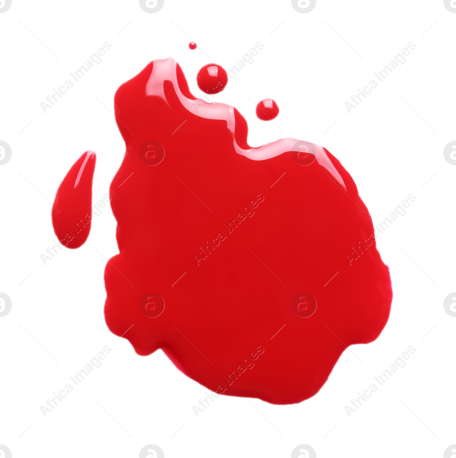 Photo of Blot of red printer ink isolated on white, top view