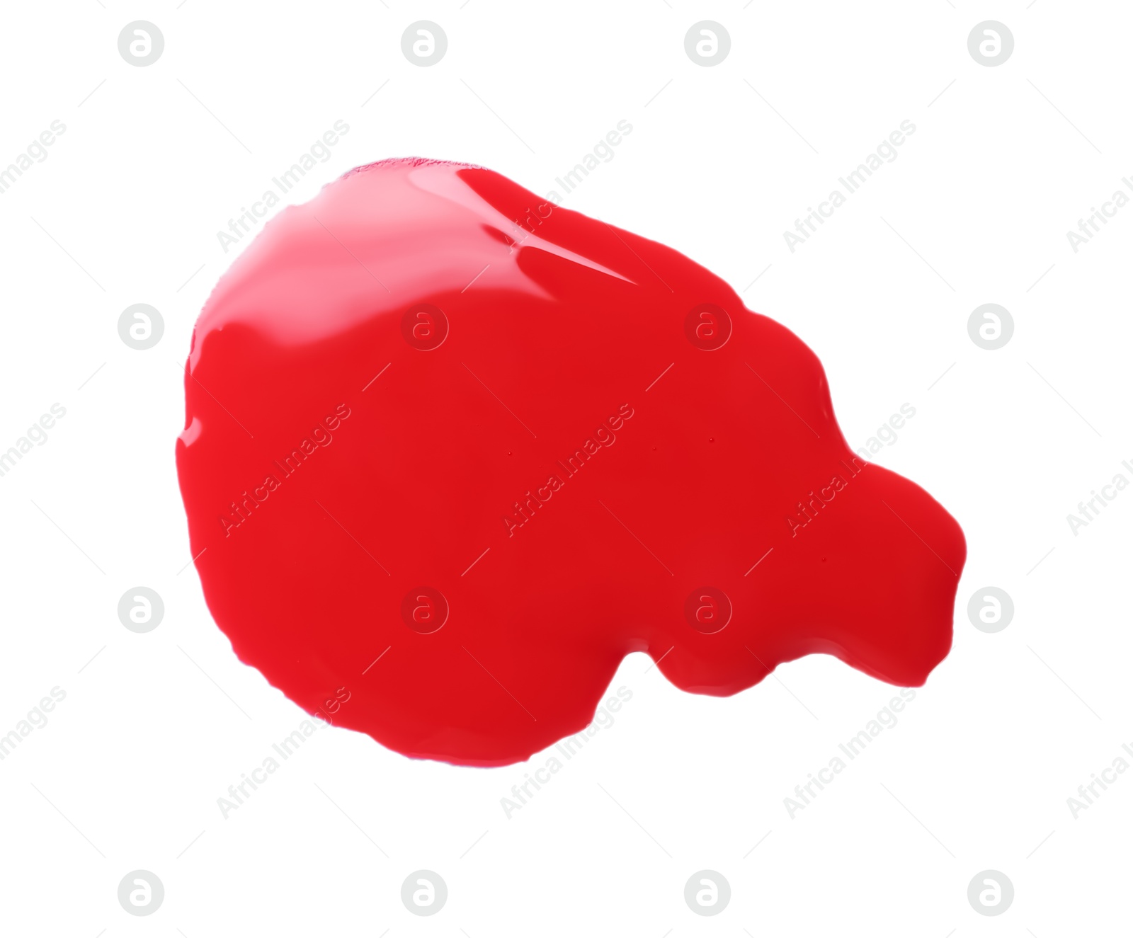 Photo of Blot of red printer ink isolated on white, top view