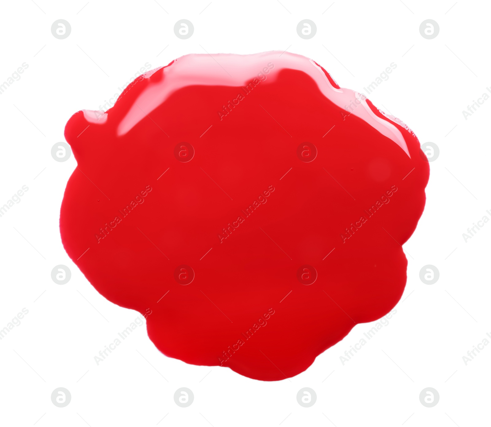 Photo of Blot of red printer ink isolated on white, top view