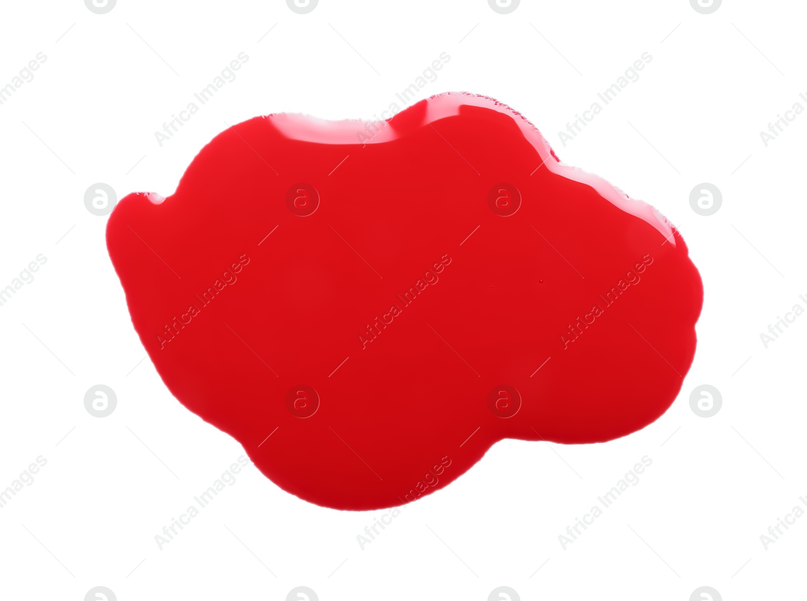 Photo of Blot of red printer ink isolated on white, top view