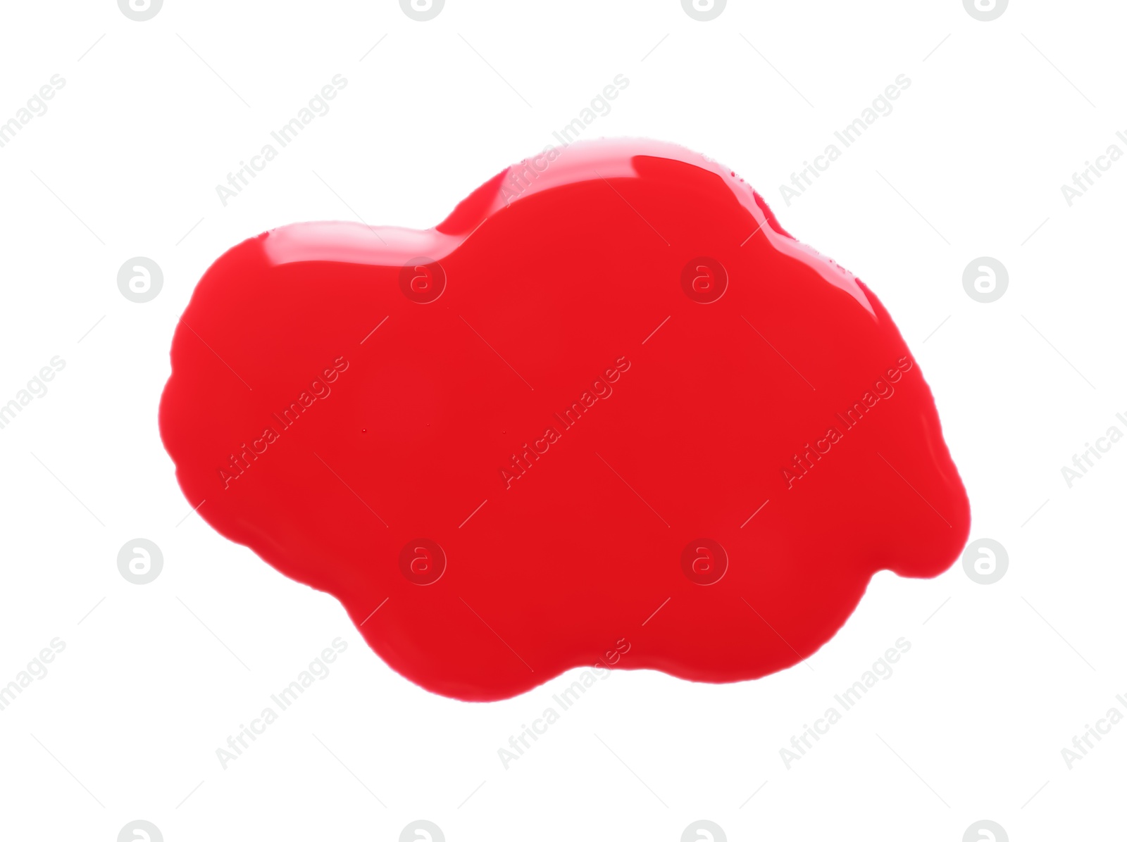 Photo of Blot of red printer ink isolated on white, top view