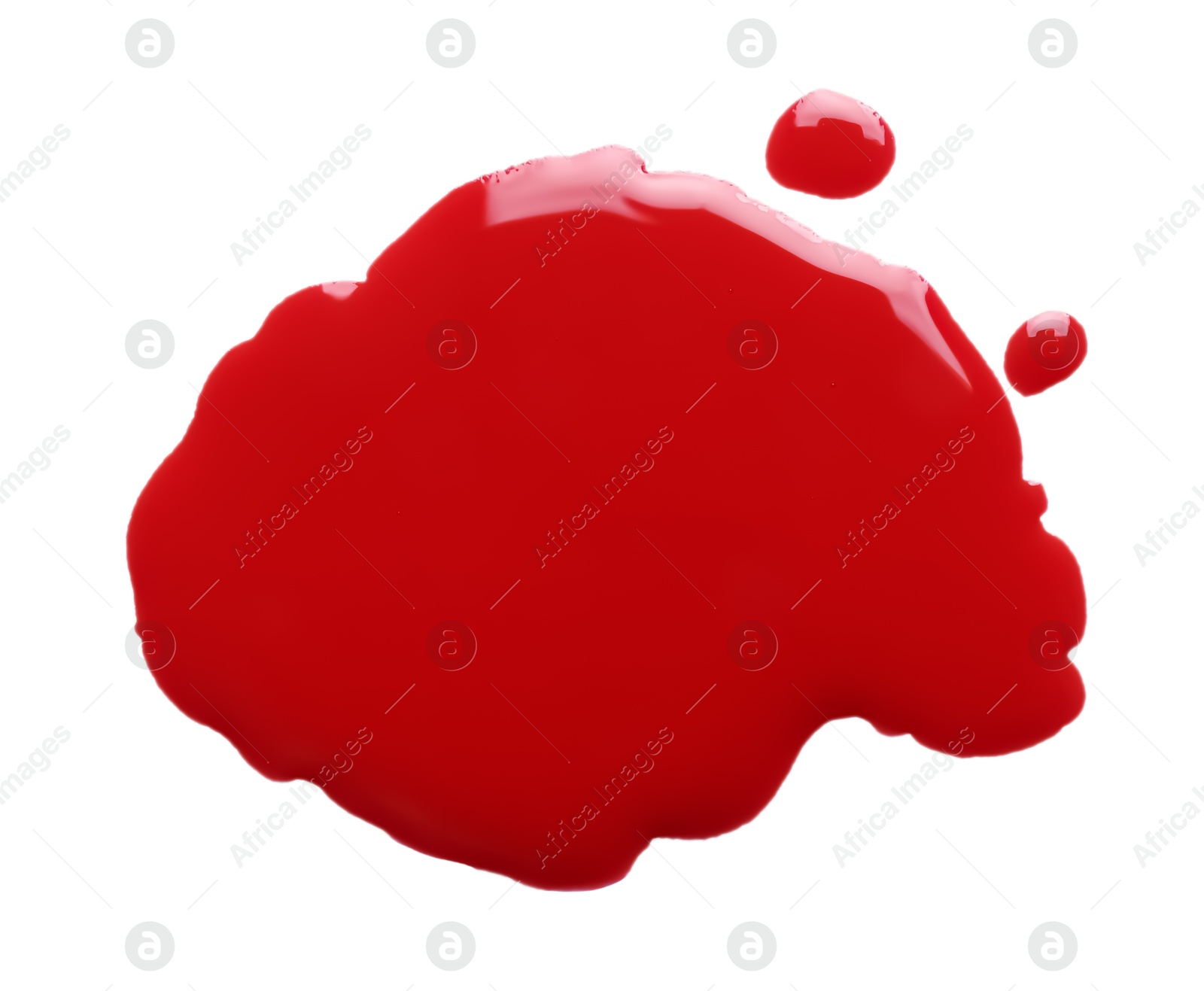 Photo of Blot of red printer ink isolated on white, top view