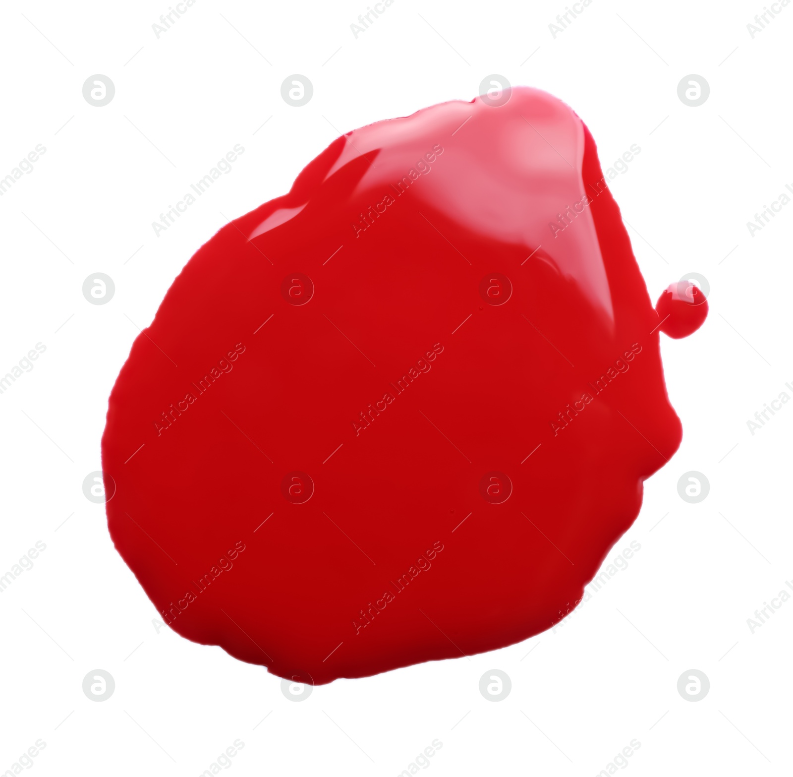 Photo of Blot of red printer ink isolated on white, top view