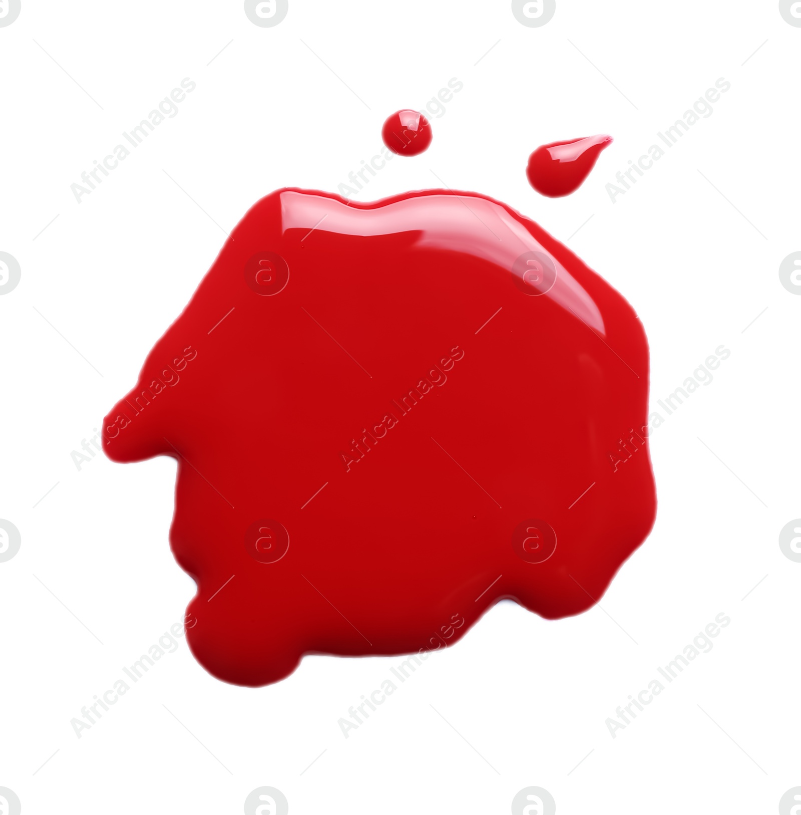 Photo of Blot of red printer ink isolated on white, top view