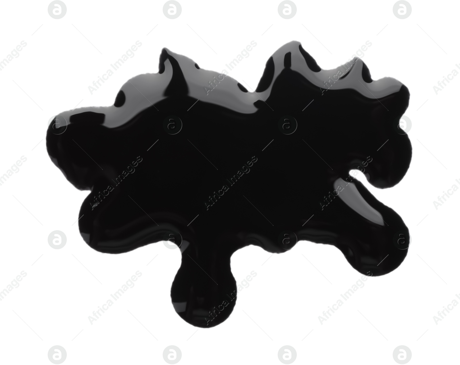 Photo of Blot of black printer ink isolated on white, top view