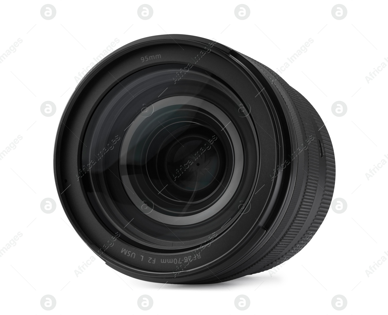 Photo of Camera lens isolated on white. Photographer's equipment