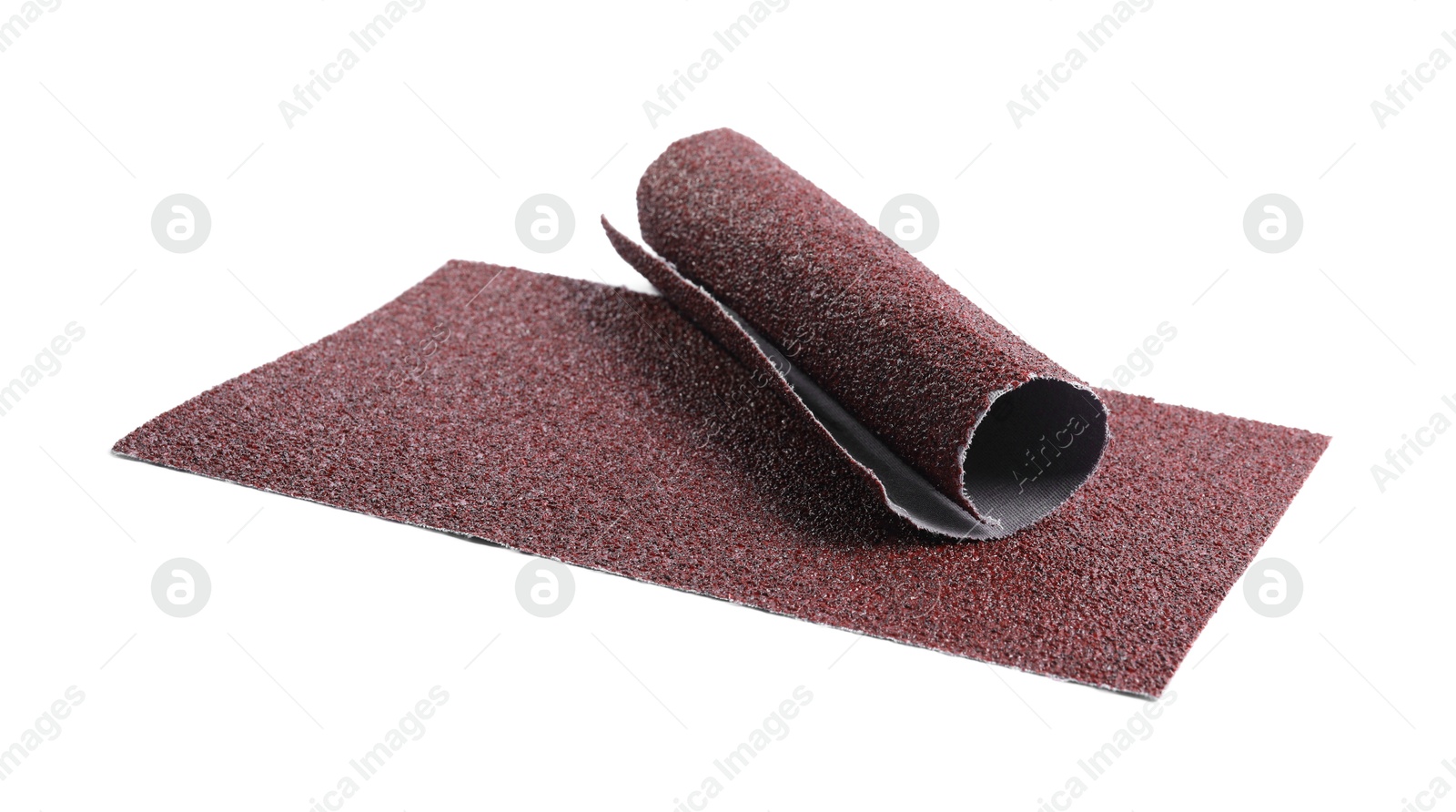 Photo of Two sheets of sandpaper isolated on white