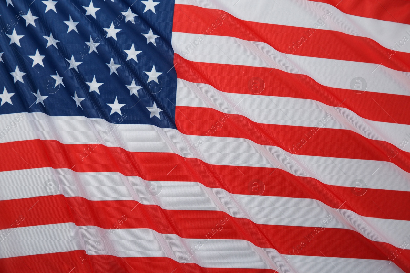 Photo of Flag of USA as background, top view