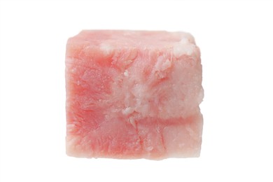 Photo of Cube of raw bacon isolated on white