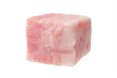 Photo of Cube of raw bacon isolated on white