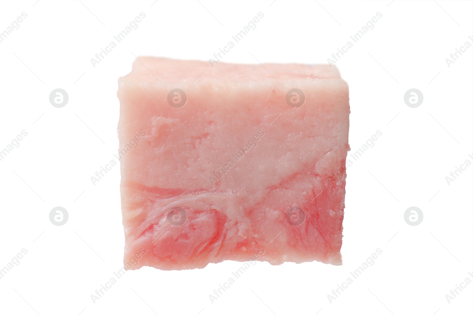 Photo of Cube of raw bacon isolated on white