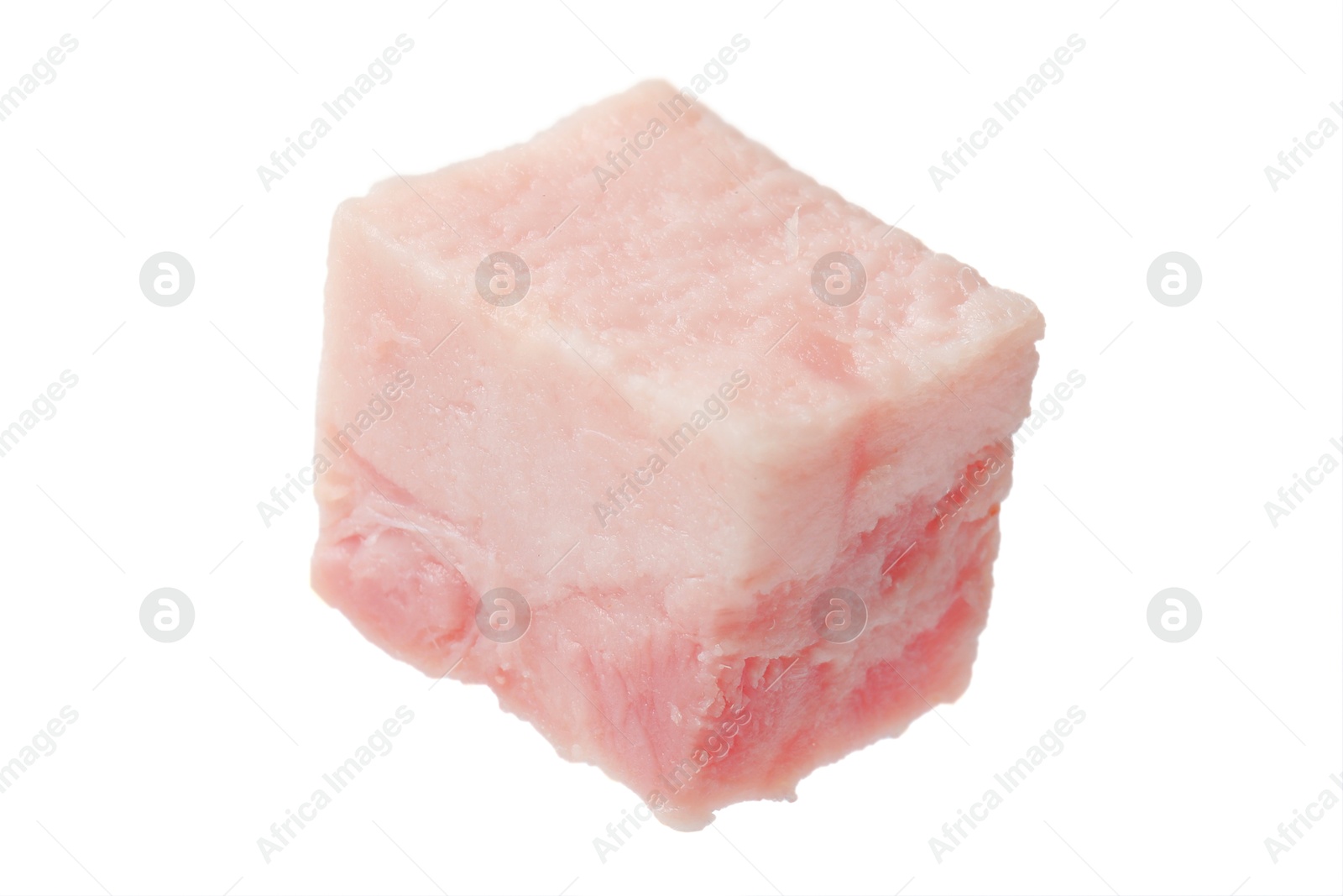 Photo of Cube of raw bacon isolated on white