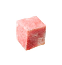 Photo of Cube of raw bacon isolated on white