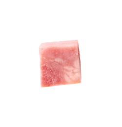 Photo of Cube of raw bacon isolated on white