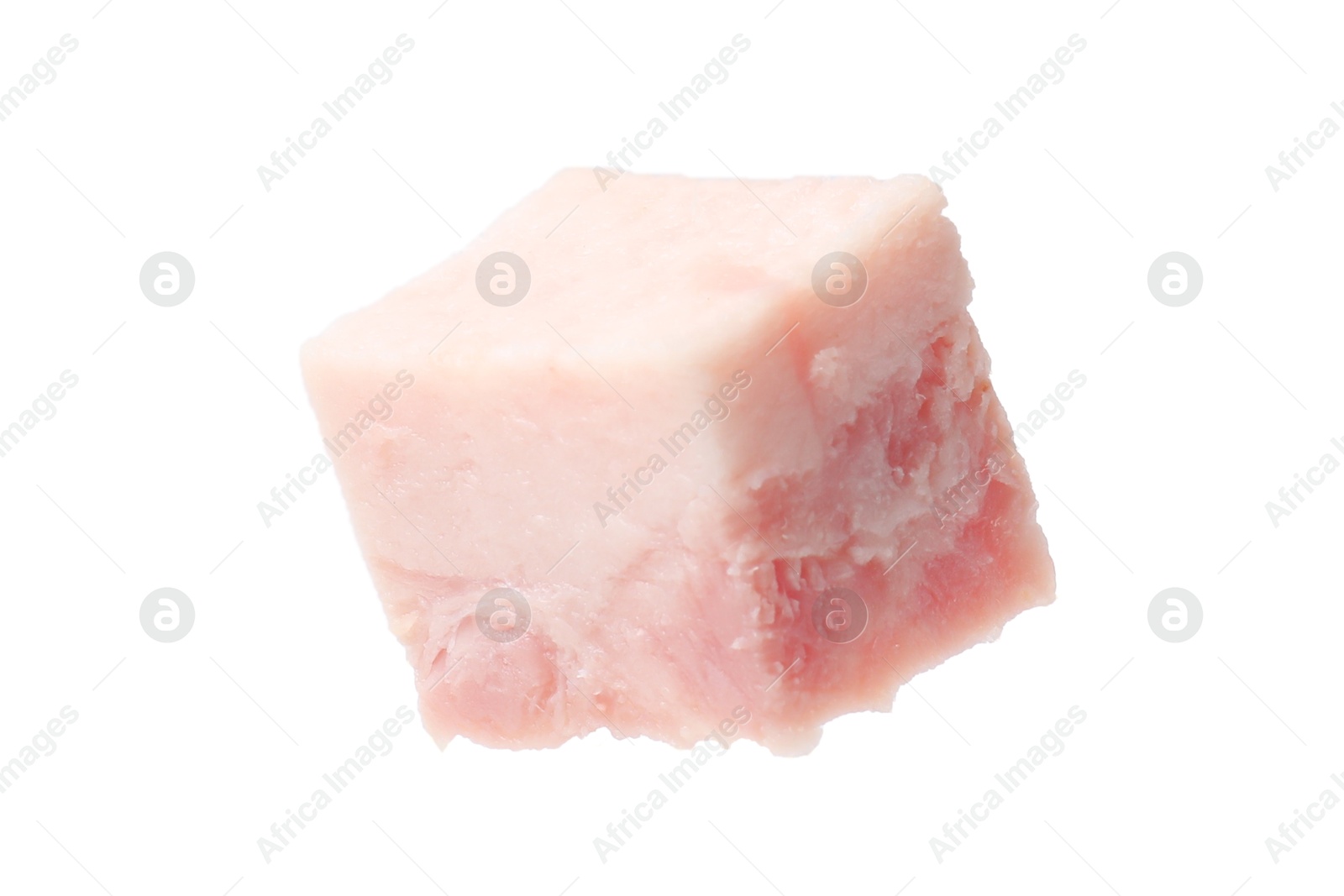 Photo of Cube of raw bacon isolated on white