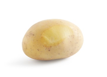 Photo of One fresh raw potato isolated on white