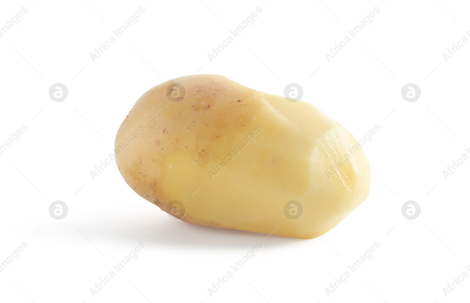 Photo of One fresh raw potato isolated on white