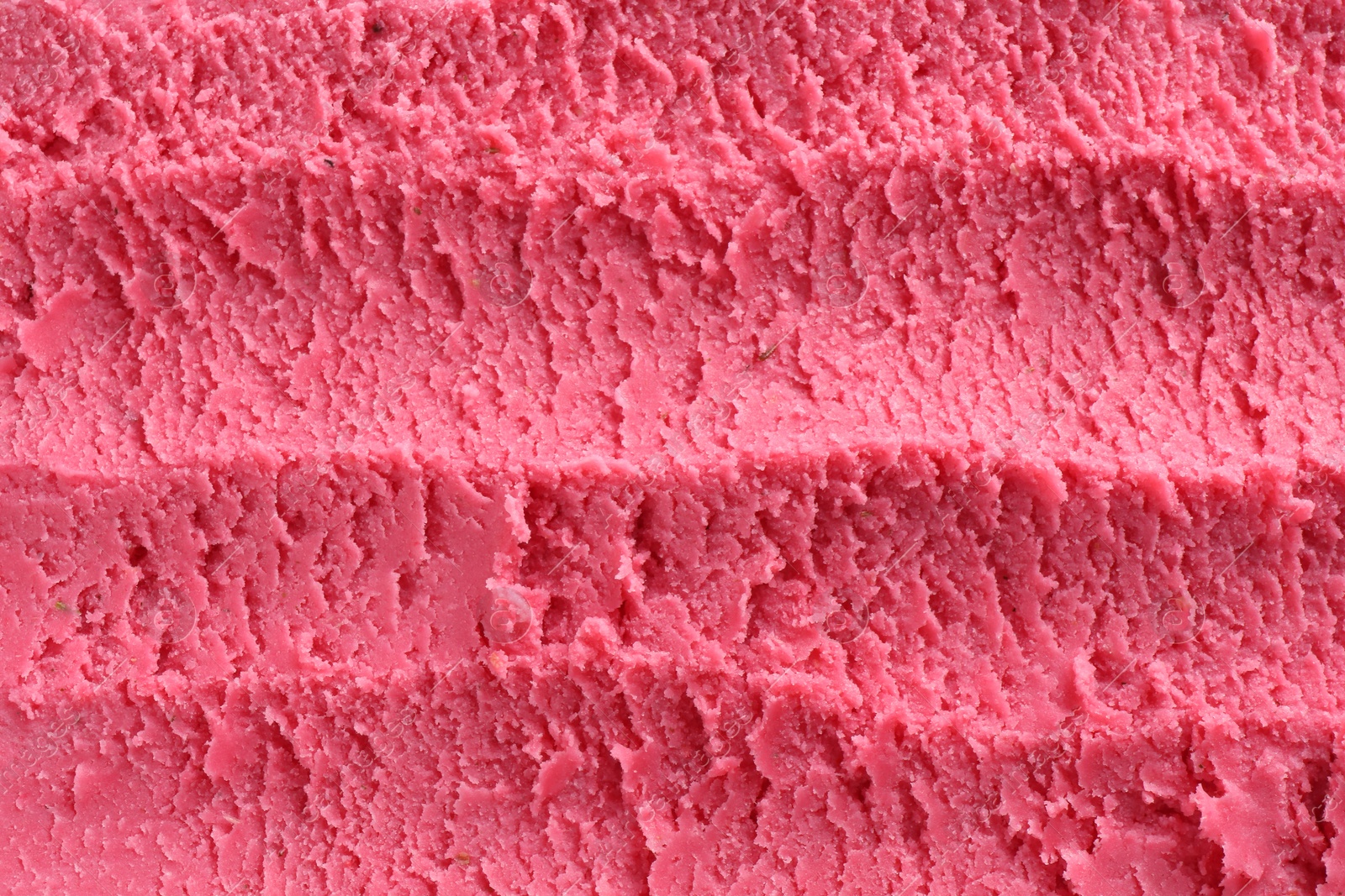 Photo of Delicious watermelon sorbet as background, top view