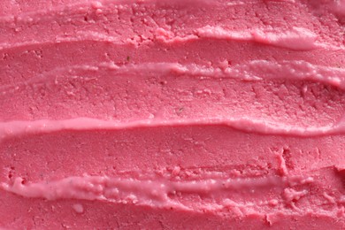 Photo of Delicious watermelon sorbet as background, top view