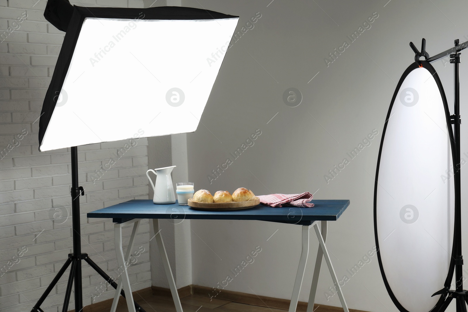 Photo of Shooting food in photo studio with professional lighting equipment