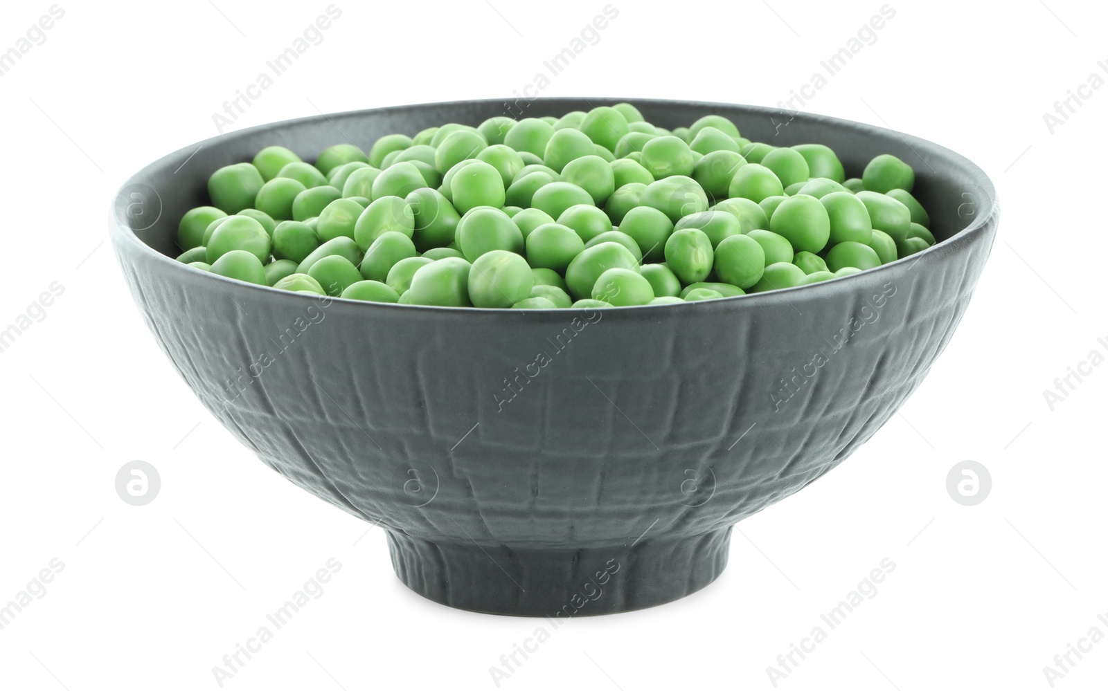 Photo of Fresh green peas in bowl isolated on white