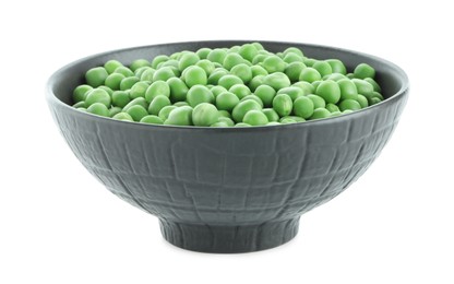 Photo of Fresh green peas in bowl isolated on white