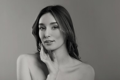 Portrait of gorgeous woman, black and white effect