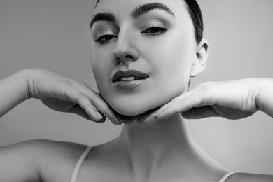 Portrait of gorgeous woman, black and white effect