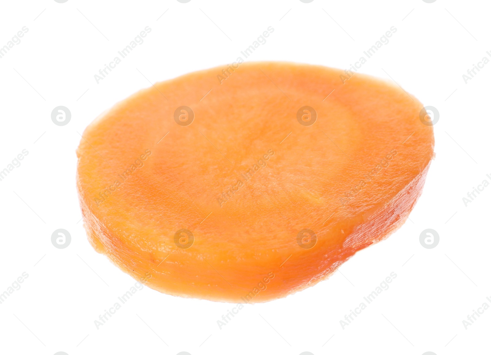 Photo of Slice of fresh ripe carrot isolated on white