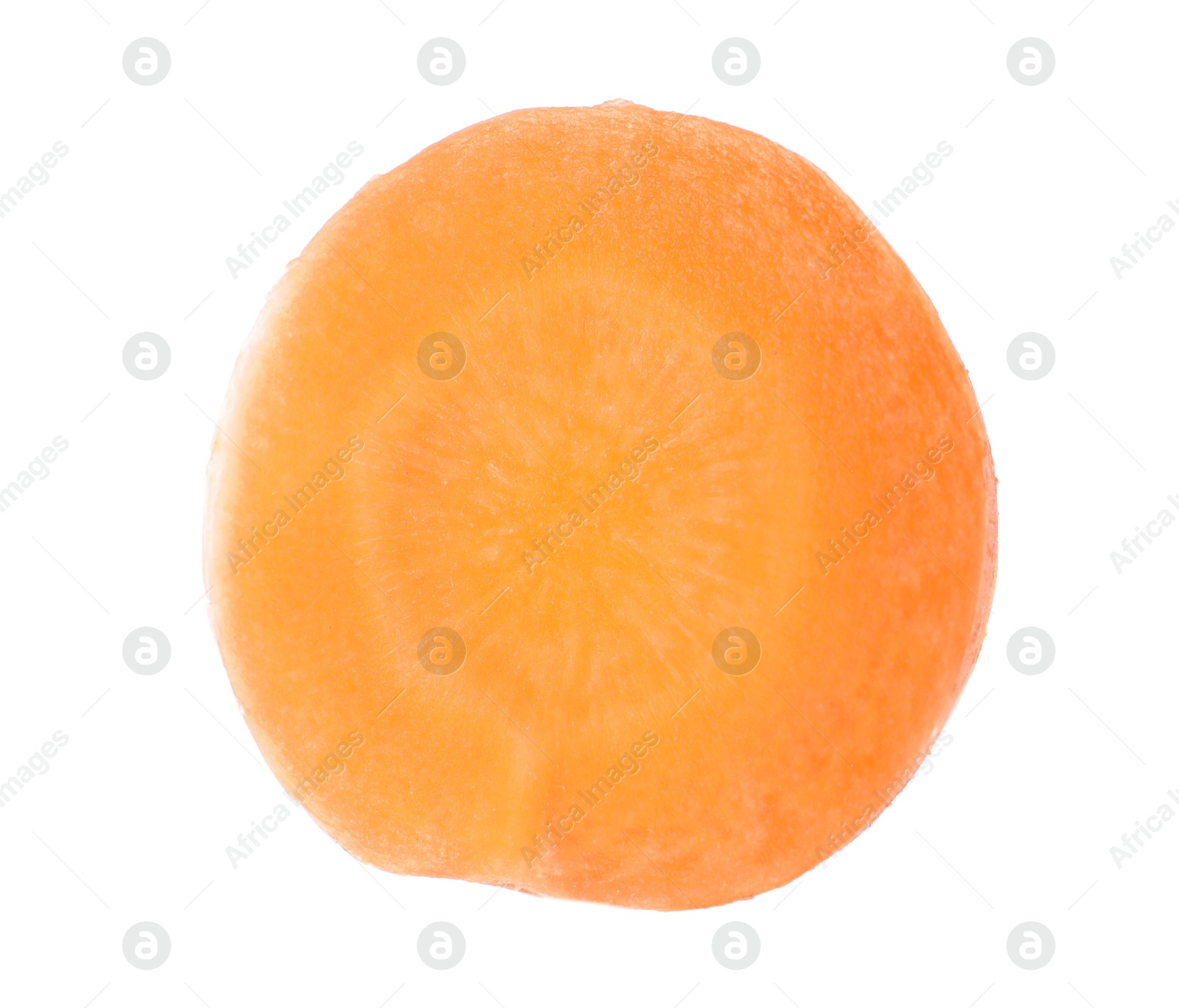 Photo of Slice of fresh ripe carrot isolated on white