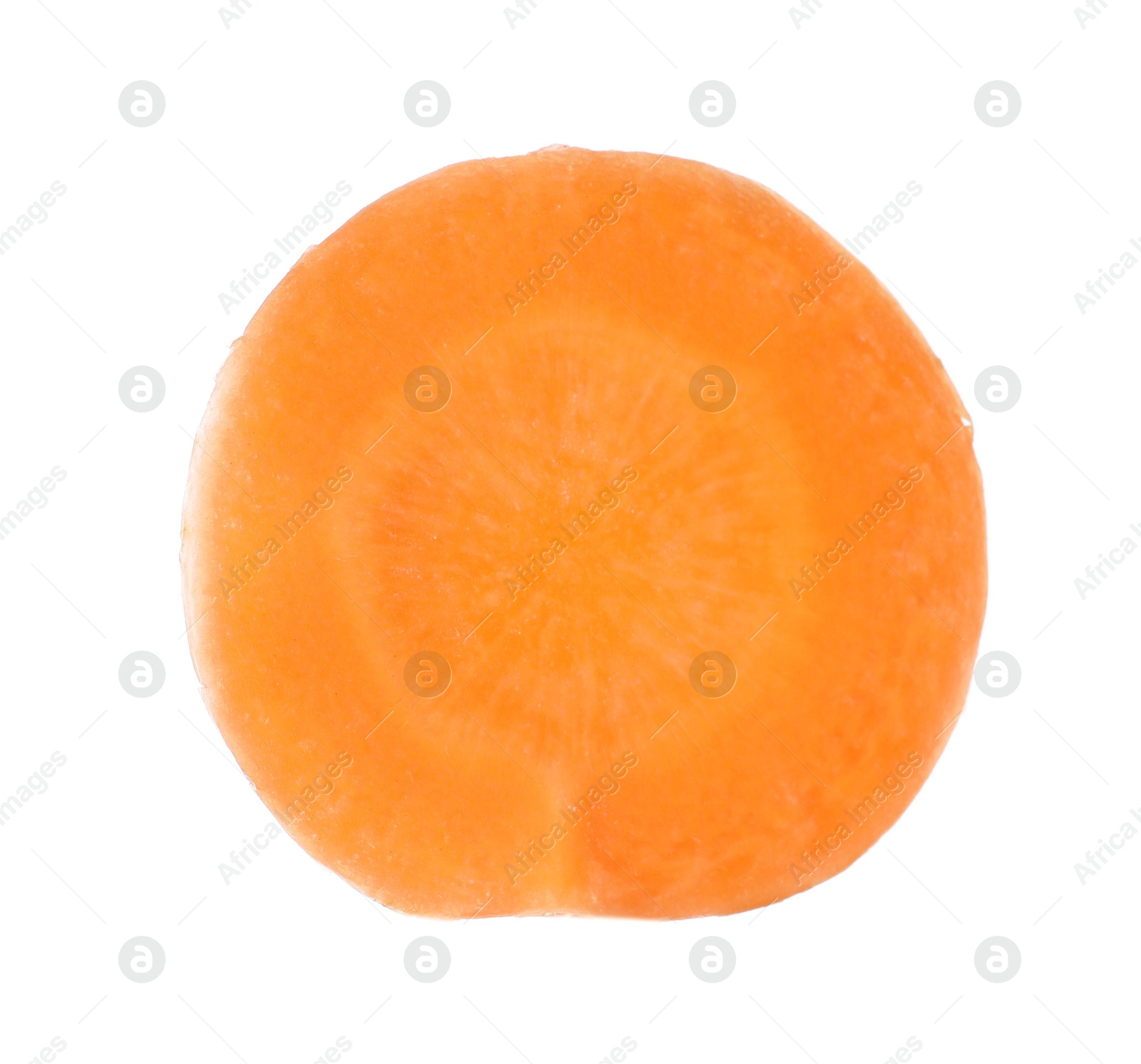 Photo of Slice of fresh ripe carrot isolated on white