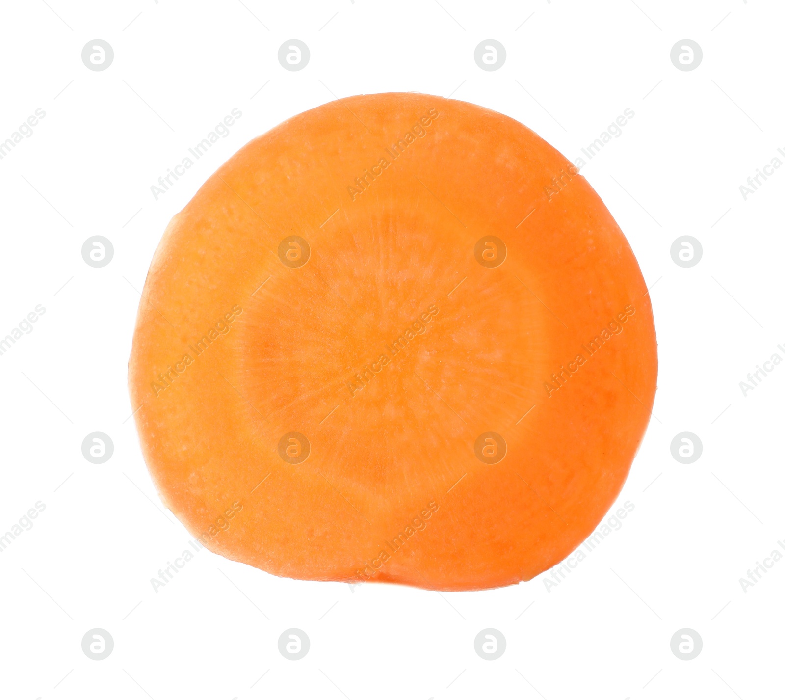 Photo of Slice of fresh ripe carrot isolated on white