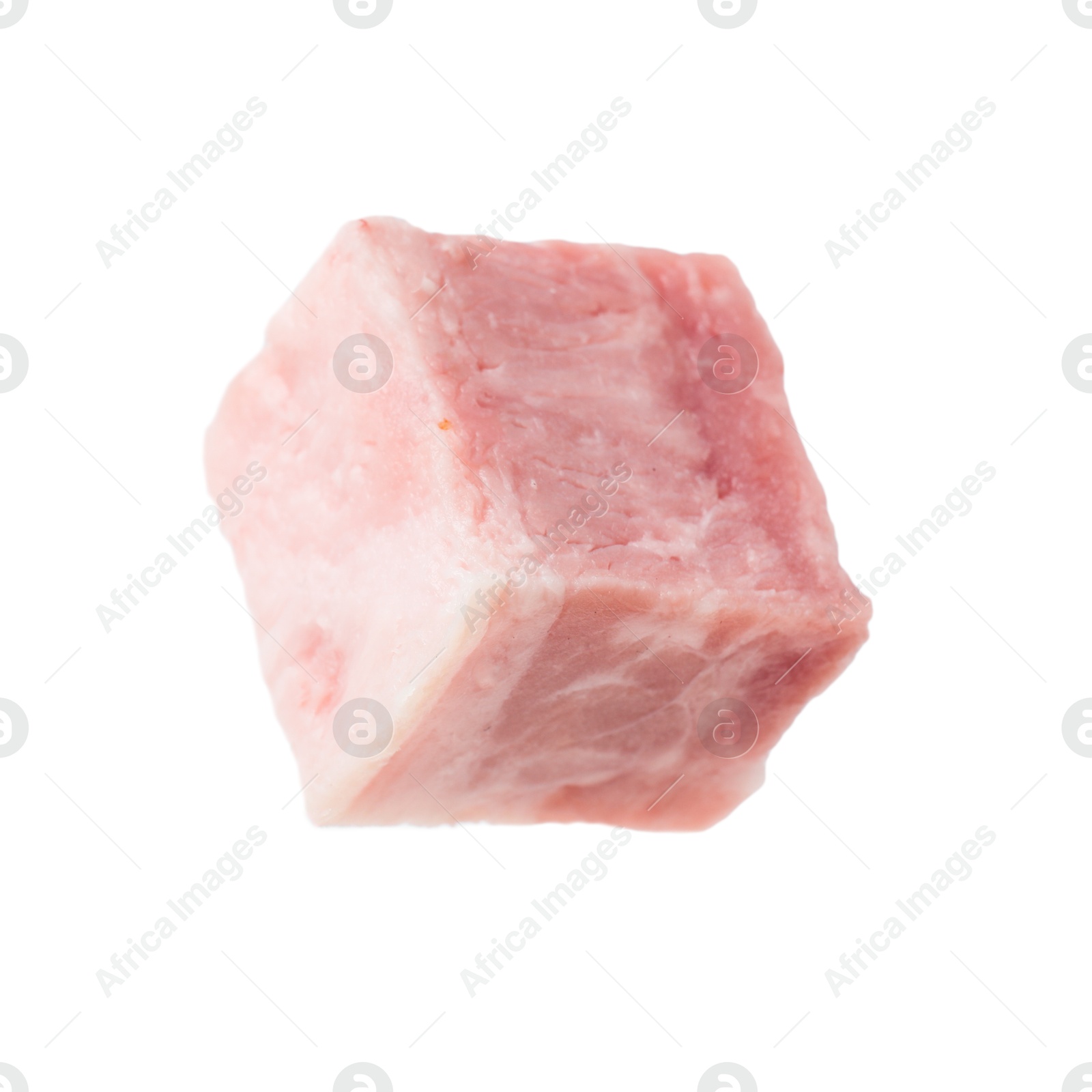 Photo of Cube of raw bacon isolated on white