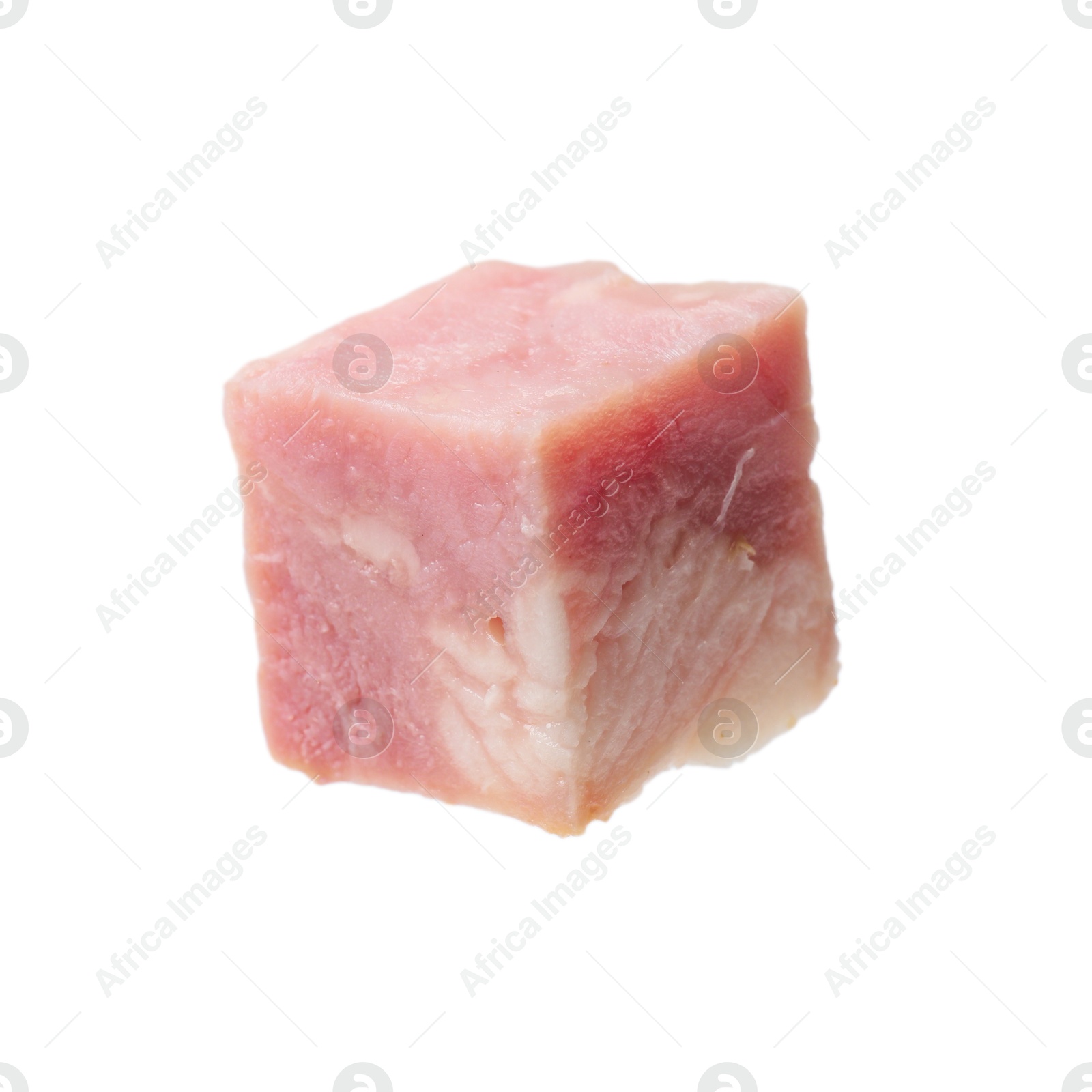 Photo of Cube of raw bacon isolated on white