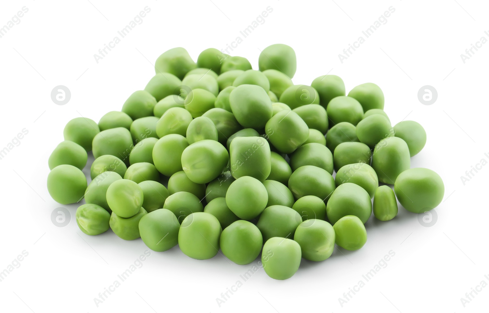 Photo of Pile of fresh green peas isolated on white