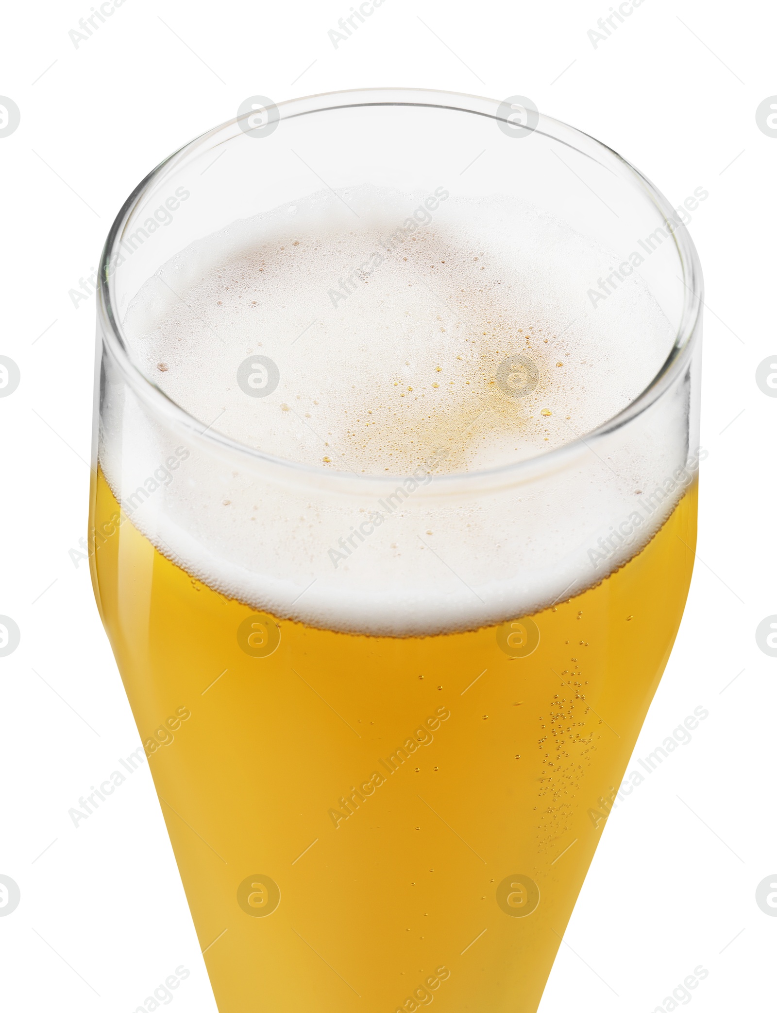 Photo of Glass of light beer isolated on white